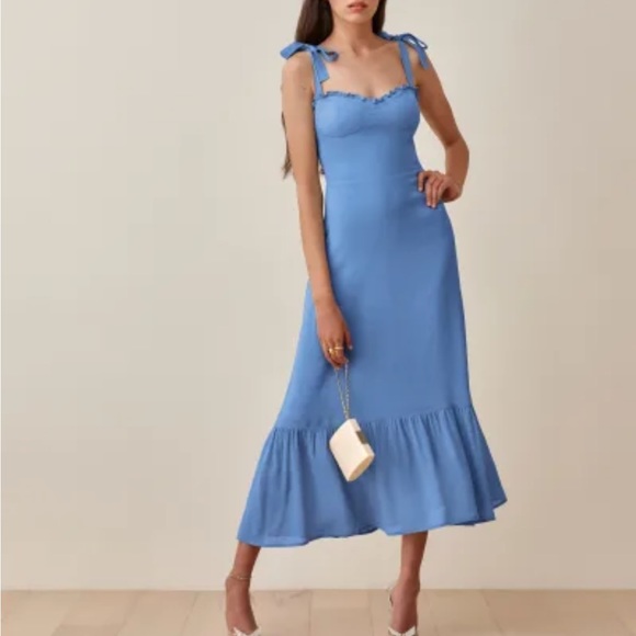 Reformation Nikita Dress in Azure Blue
